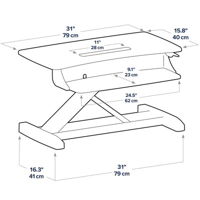 Ergotron WorkFit-Z Mini Adjustable Standing Desk Converter, Gray Woodgrain (33-458-917)