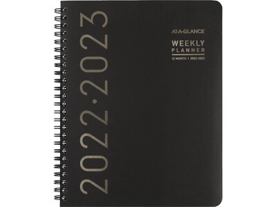 2022-2023 AT-A-GLANCE Contemporary Lite 7 x 8.75 Academic Weekly & Monthly Planner, Black (70-58XL-05-23)
