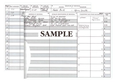 Dome Notary Public Record Book, 500-Entry, Red (880)