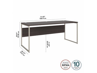 Bush Business Furniture Hybrid 72"W Computer Table Desk with Metal Legs, Storm Gray (HYD373SG)
