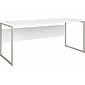 Bush Business Furniture Hybrid 72" W Computer Table Desk with Metal Legs, White (HYD373WH)