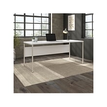 Bush Business Furniture Hybrid 72 W Computer Table Desk with Metal Legs, White (HYD373WH)