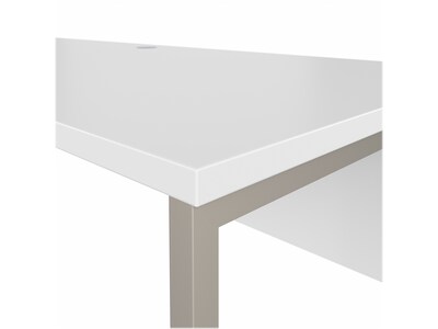 Bush Business Furniture Hybrid 72"W Computer Table Desk with Metal Legs, White (HYD373WH)