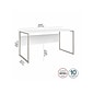 Bush Business Furniture Hybrid 60"W Computer Table Desk with Metal Legs, White (HYD360WH)