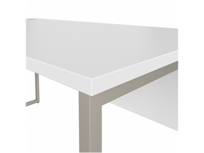Bush Business Furniture Hybrid 60"W Computer Table Desk with Metal Legs, White (HYD360WH)