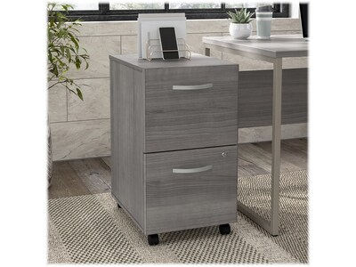 Bush Business Furniture Hybrid 2-Drawer Mobile Vertical File Cabinet, Letter/Legal Size, Lockable, Platinum Gray (HYF116PGSU-Z)