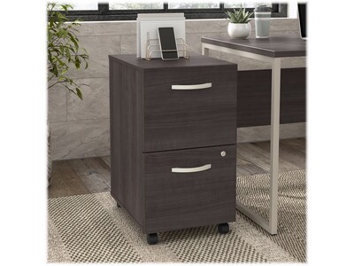 Bush Business Furniture Hybrid 2-Drawer Mobile Vertical File Cabinet, Letter/Legal Size, Lockable, Storm Gray (HYF116SGSU-Z)