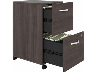 Bush Business Furniture Hybrid 2-Drawer Mobile Vertical File Cabinet, Letter/Legal Size, Lockable, Storm Gray (HYF116SGSU-Z)