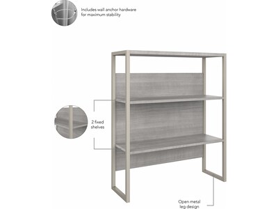 Bush Business Furniture Hybrid 2-Drawer Lateral File Cabinet with Shelves, Letter/Legal, Platinum Gray, 36" (HYB018PGSU)