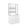 Bush Business Furniture Hybrid 2-Drawer Lateral File Cabinet with Shelves, Letter/Legal, White, 36