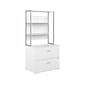 Bush Business Furniture Hybrid 2-Drawer Lateral File Cabinet with Shelves, Letter/Legal, White, 36" (HYB018WHSU)