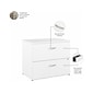 Bush Business Furniture Hybrid 2-Drawer Lateral File Cabinet with Shelves, Letter/Legal, White, 36" (HYB018WHSU)
