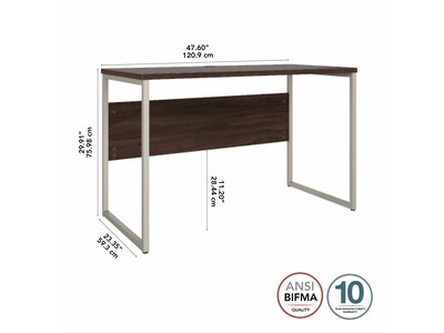 Bush Business Furniture Hybrid 48"W Computer Table Desk with Metal Legs, Black Walnut (HYD148BW)