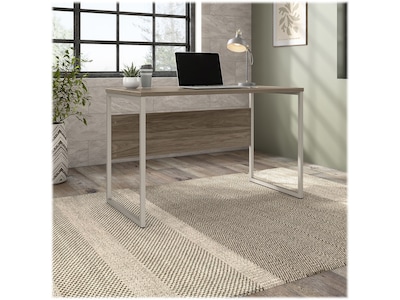 Bush Business Furniture Hybrid 48"W Computer Table Desk with Metal Legs, Modern Hickory (HYD148MH)