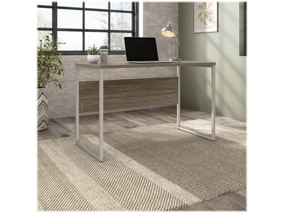 Bush Business Furniture Hybrid 48"W Computer Table Desk with Metal Legs, Modern Hickory (HYD148MH)