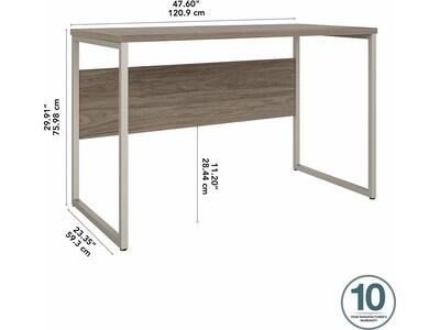 Bush Business Furniture Hybrid 48"W Computer Table Desk with Metal Legs, Modern Hickory (HYD148MH)