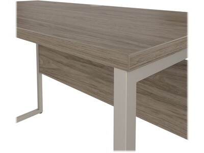 Bush Business Furniture Hybrid 48"W Computer Table Desk with Metal Legs, Modern Hickory (HYD148MH)