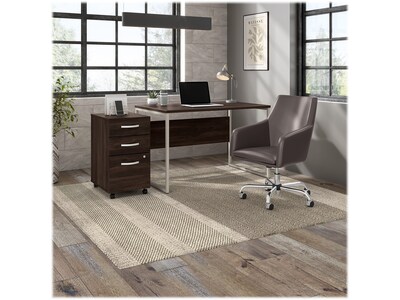 Bush Business Furniture Hybrid 48"W Computer Table Desk with Metal Legs, Black Walnut (HYD248BW)