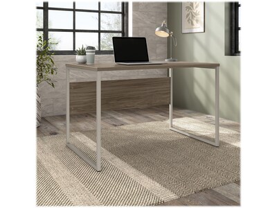 Bush Business Furniture Hybrid 48"W Computer Table Desk with Metal Legs, Modern Hickory (HYD248MH)