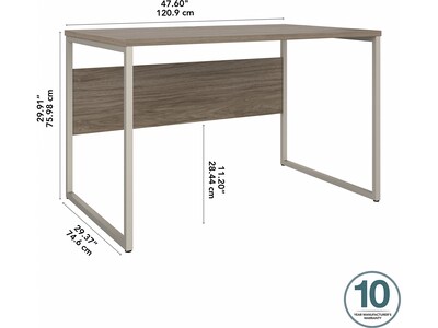 Bush Business Furniture Hybrid 48"W Computer Table Desk with Metal Legs, Modern Hickory (HYD248MH)