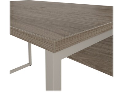 Bush Business Furniture Hybrid 48"W Computer Table Desk with Metal Legs, Modern Hickory (HYD248MH)