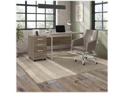Bush Business Furniture Hybrid 48"W Computer Table Desk with Metal Legs, Modern Hickory (HYD248MH)