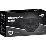 WeCare Disposable Face Mask, 3-Ply, Adult, Jet Black, 50/Box (WMN100120)