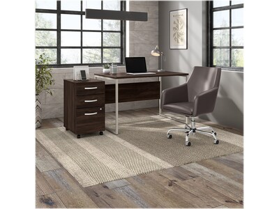 Bush Business Furniture Hybrid 3-Drawer Mobile Vertical File Cabinet, Letter/Legal Size, Lockable, Black Walnut (HYF216BWSU-Z)