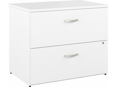 Bush Business Furniture Hybrid 2-Drawer Lateral File Cabinet, Letter/Legal, White, 36 (HYF136WHSU-Z