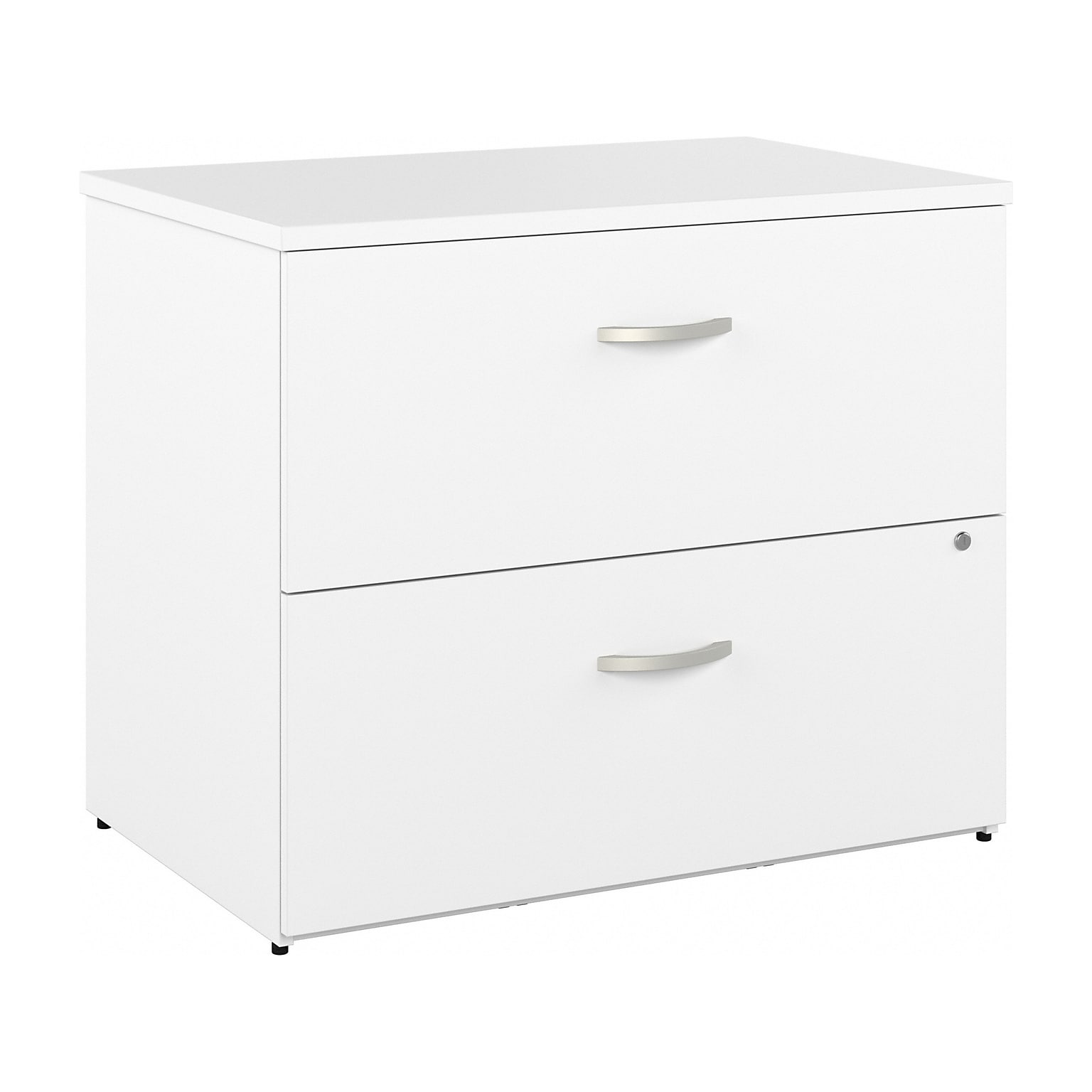Bush Business Furniture Hybrid 2-Drawer Lateral File Cabinet, Letter/Legal, White, 36 (HYF136WHSU-Z)