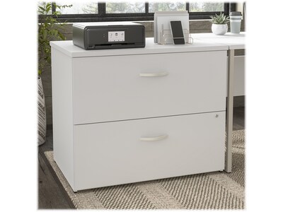 Bush Business Furniture Hybrid 2-Drawer Lateral File Cabinet, Letter/Legal, White, 36" (HYF136WHSU-Z)