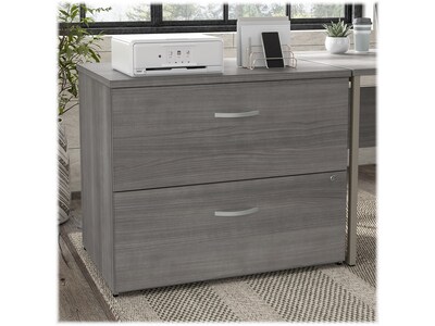 Bush Business Furniture Hybrid 2-Drawer Lateral File Cabinet, Letter/Legal, Platinum Gray, 36" (HYF136PGSU-Z)