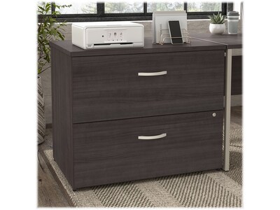 Bush Business Furniture Hybrid 2-Drawer Lateral File Cabinet, Letter/Legal, Storm Gray, 36" (HYF136SGSU-Z)