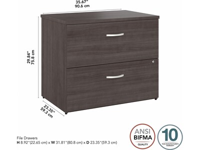 Bush Business Furniture Hybrid 2-Drawer Lateral File Cabinet, Letter/Legal, Storm Gray, 36" (HYF136SGSU-Z)