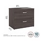 Bush Business Furniture Hybrid 2-Drawer Lateral File Cabinet, Letter/Legal, Storm Gray, 36" (HYF136SGSU-Z)