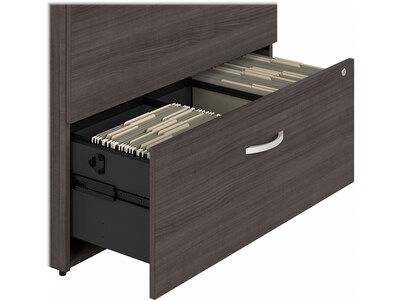 Bush Business Furniture Hybrid 2-Drawer Lateral File Cabinet, Letter/Legal, Storm Gray, 36" (HYF136SGSU-Z)