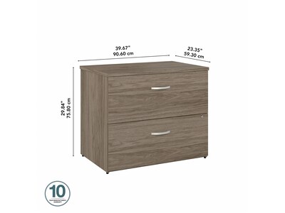 Bush Business Furniture Hybrid 2-Drawer Lateral File Cabinet, Letter/Legal, Modern Hickory, 36" (HYF136MHSU-Z)