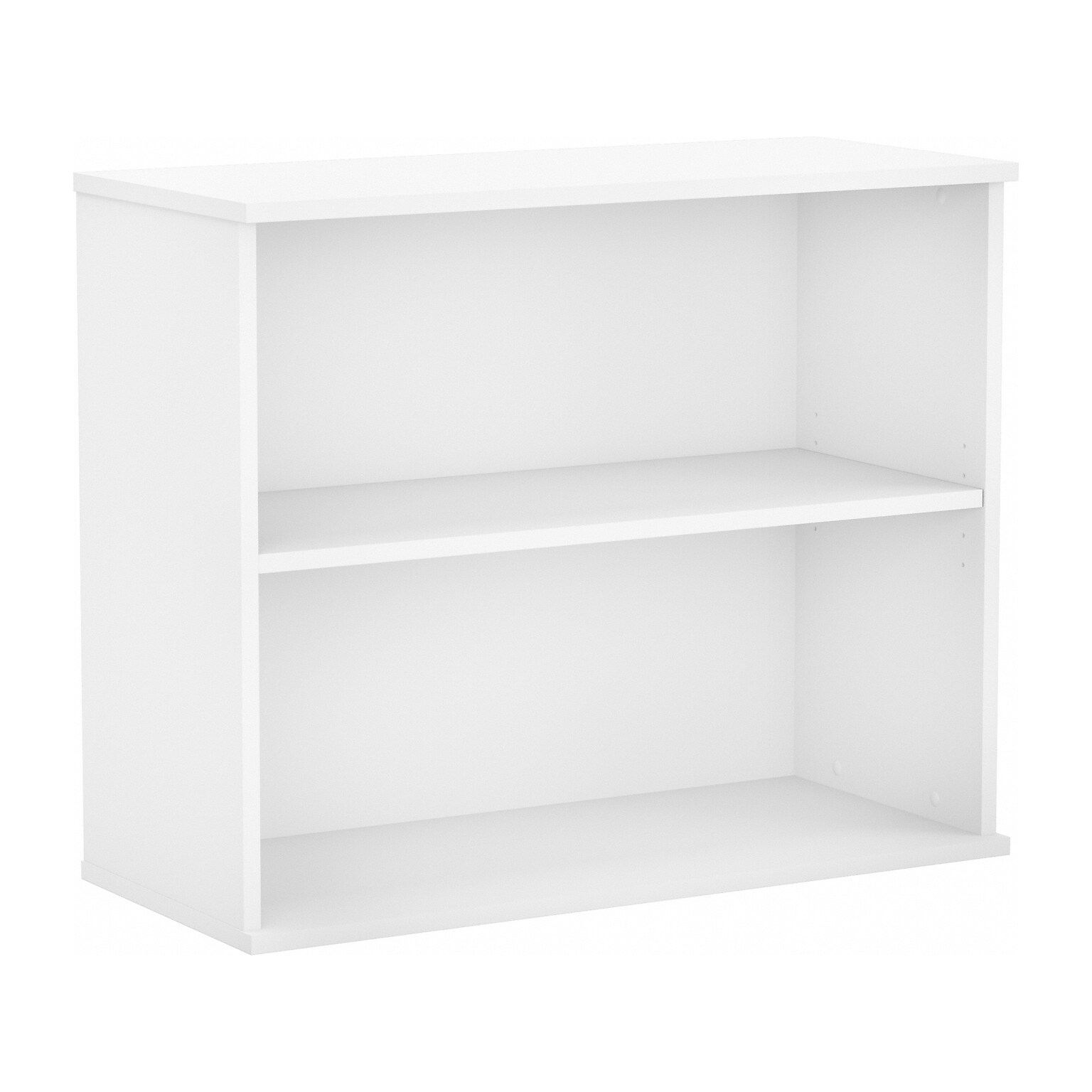 Bush Business Furniture Hybrid 29H 2-Shelf Bookcase with Adjustable Shelf, White Laminated Wood (HY3036WH-Z)