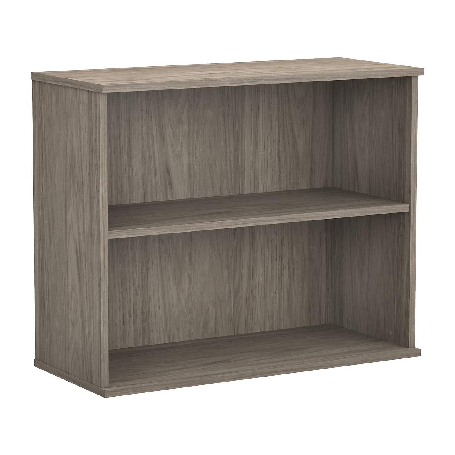 Bush Business Furniture Hybrid 29H 2-Shelf Bookcase with Adjustable Shelf, Modern Hickory Laminated Wood (HY3036MH-Z)