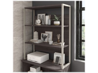 Bush Business Furniture Hybrid 4-Shelf 71"H Tall Etagere Bookcase, Storm Gray (HYB023SG)