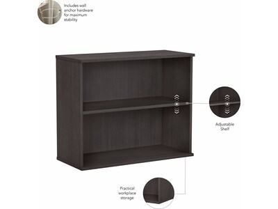 Bush Business Furniture Hybrid 4-Shelf 71"H Tall Etagere Bookcase, Storm Gray (HYB023SG)