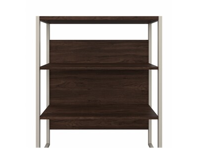 Bush Business Furniture Hybrid 71"H 4-Shelf Etagere Bookcase with Adjustable Shelf, Black Walnut (HYB023BW)
