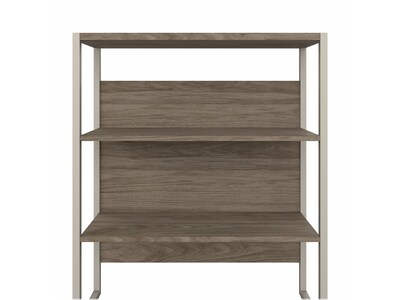 Bush Business Furniture Hybrid 71"H 4-Shelf Etagere Bookcase with Adjustable Shelf, Modern Hickory (HYB023MH)