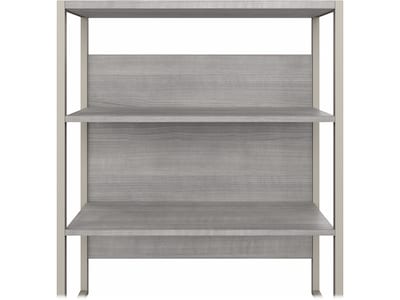 Bush Business Furniture Hybrid 71"H 4-Shelf Etagere Bookcase with Adjustable Shelf, Platinum Gray (HYB023PG)