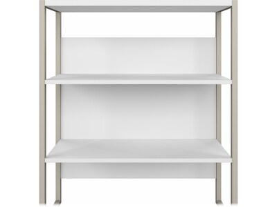 Bush Business Furniture Hybrid 71"H 4-Shelf Etagere Bookcase with Adjustable Shelf, White (HYB023WH)
