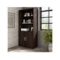 Bush Business Furniture Hybrid 73"H 5-Shelf Bookcase with Doors, Black Walnut Laminated Wood (HYB024BW)