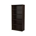Bush Business Furniture Hybrid 73H 5-Shelf Bookcase with Adjustable Shelves, Black Walnut Laminated