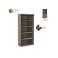 Bush Business Furniture Hybrid 73"H 5-Shelf Bookcase with Doors, Modern Hickory Laminated Wood (HYB024MH)