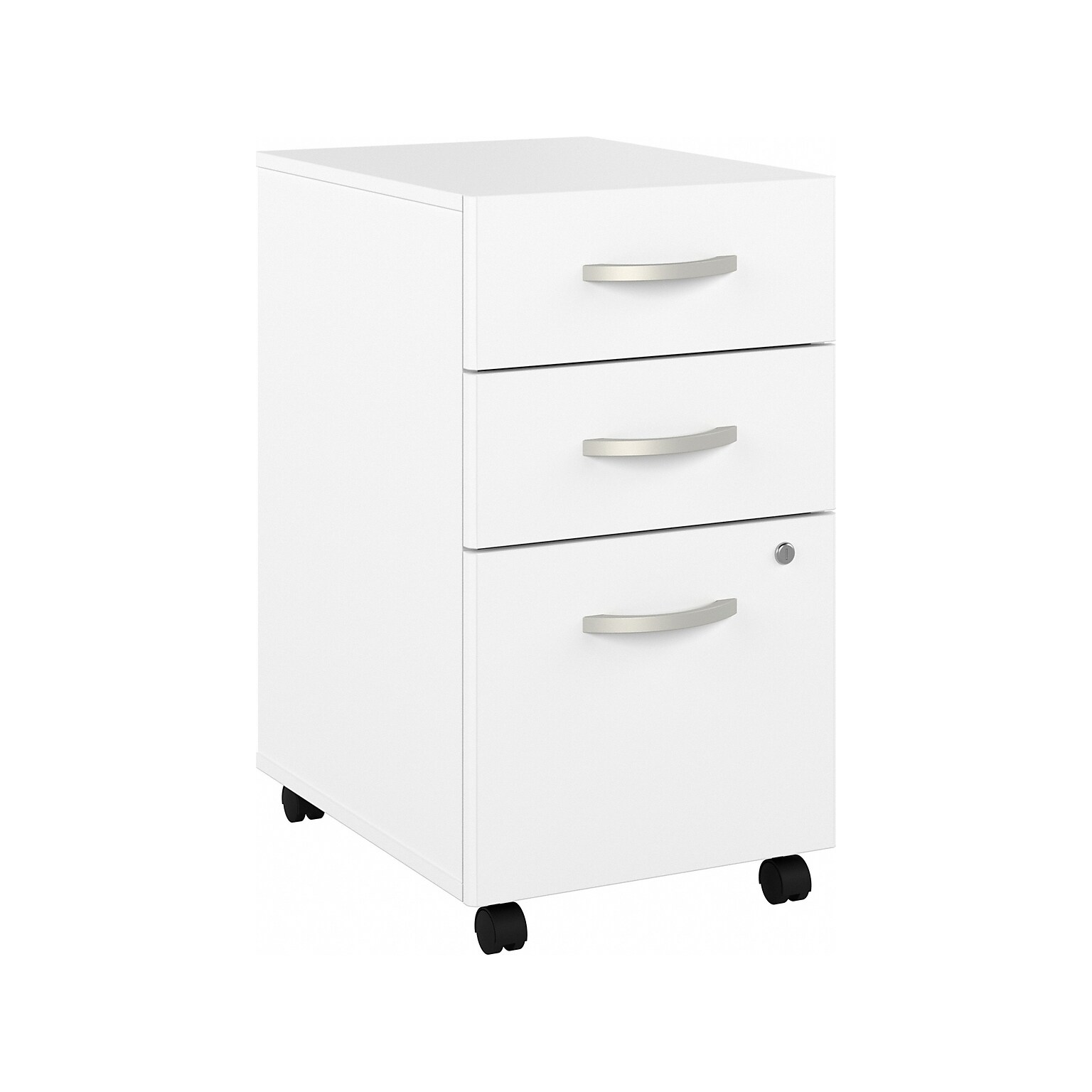 Bush Business Furniture Hybrid 3-Drawer Mobile Vertical File Cabinet, Letter/Legal Size, Lockable, White (HYF216WHSU-Z)