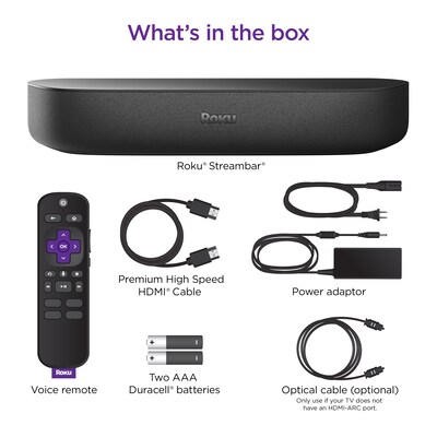 Roku Streambar 4K/HD/HDR Streaming Media Player & Premium Audio, All In One (9102R)